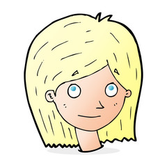 cartoon happy female face