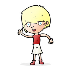 cartoon boy with positive attitude
