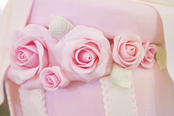 Fondant pink rose flower for Valentine's day