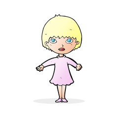 cartoon woman in dress