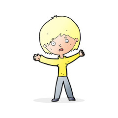 cartoon worried woman