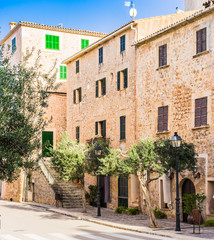 Fototapeta na wymiar Old village at Spain with mediterranean rustic buildings