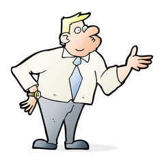 Obraz premium cartoon businessman asking question