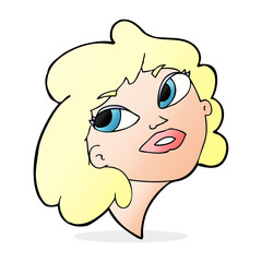 cartoon happy woman