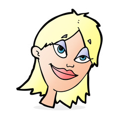 cartoon happy woman