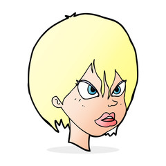 cartoon annoyed woman