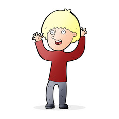 cartoon happy boy laughing