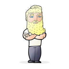 cartoon serious man with beard
