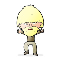 cartoon happy man with beard