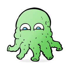 cartoon alien squid face