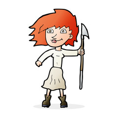 cartoon woman with spear