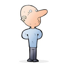 cartoon balding man