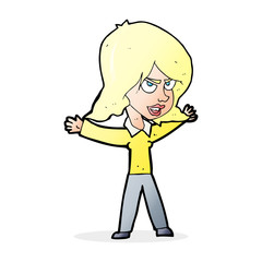 cartoon woman gesturing
