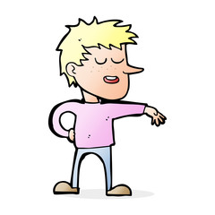 cartoon man making dismissive gesture