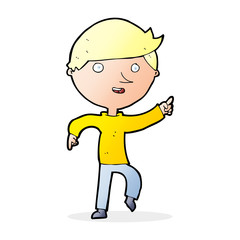 cartoon happy pointing