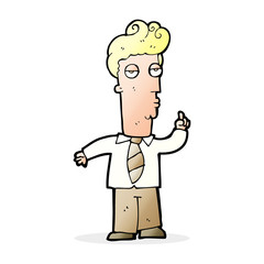 cartoon bored man asking question