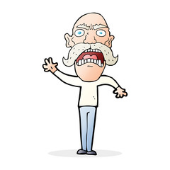 cartoon angry old man