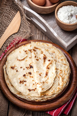 Pile of traditional Polish pancakes.