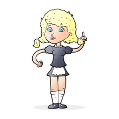 cartoon pretty maid woman