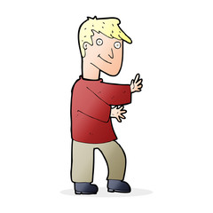 Obraz premium cartoon happy man