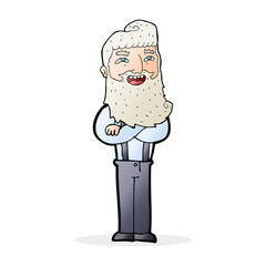 cartoon happy man with beard