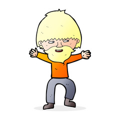 cartoon happy man with beard
