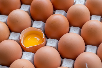 Eggs broken in the package