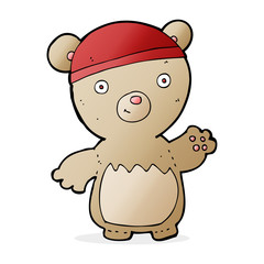 cartoon teddy bear wearing hat