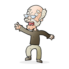 Obraz premium cartoon frightened old man
