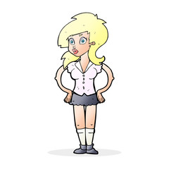 cartoon pretty woman