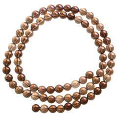 natural beads strands on white isolate