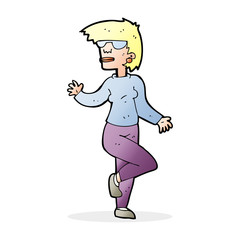 cartoon woman waving