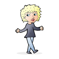 cartoon woman with no worries