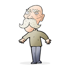 Fototapeta premium cartoon angry old man