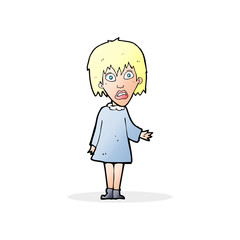 cartoon shocked woman