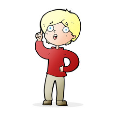 cartoon boy with idea