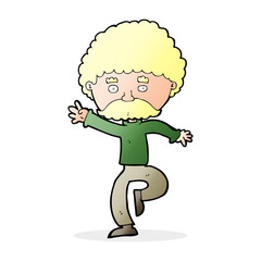 cartoon mustache man disco dancing