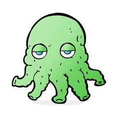cartoon alien squid face