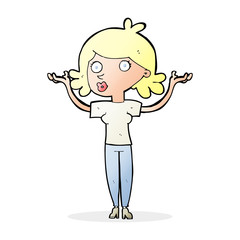 cartoon woman throwing arms in air