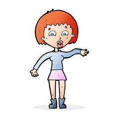 cartoon surprised woman