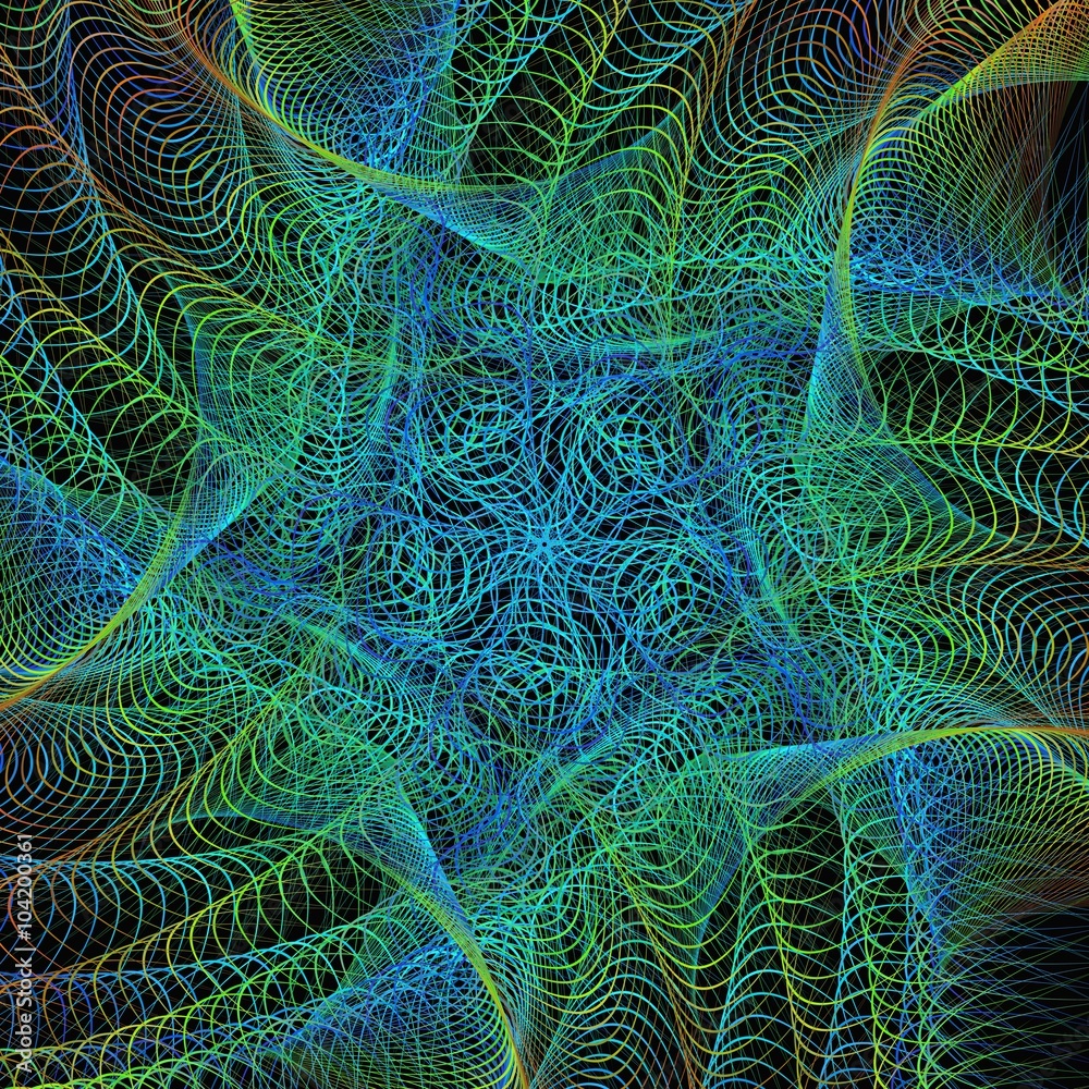 Poster abstract green fractal art design background