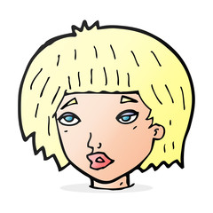 cartoon bored looking woman