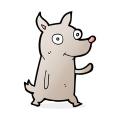 cartoon little dog waving