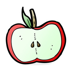 cartoon apple half