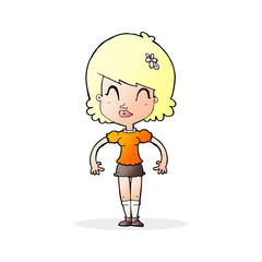 cartoon happy pretty woman