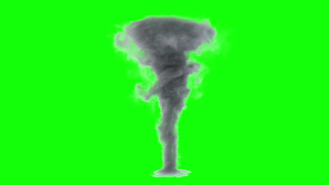 a birth of tornado, whirl, twister or whirlwind, isolated on greenscreen, with alpha  (uhd 3840x2160, ultra high definition, 1920x1080, 1080p) 4k