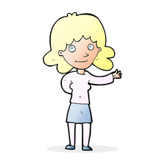 cartoon friendly woman