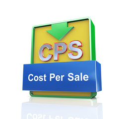 3d concept of cps - cost per sale