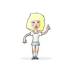 cartoon tough woman with idea