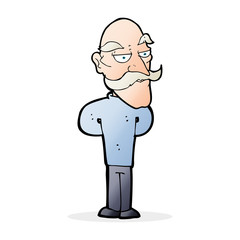 cartoon old man with mustache